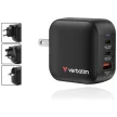 Verbatim hálózati töltő Mini GaN 70W 2xUSB-C PD/1x USB-A QC, fekete 32229