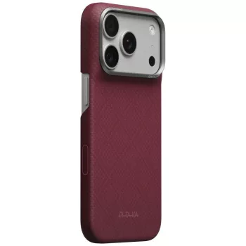   Pitaka Edge Argyle MagSafe iPhone 18 Pro / 17 Pro tok, bordó