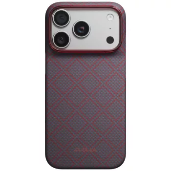   Pitaka Edge Argyle MagSafe iPhone 18 Pro / 17 Pro tok, kék-piros