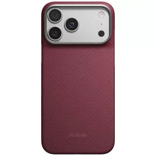 Pitaka Edge Argyle MagSafe iPhone 18 Pro Max / 17 Pro Max tok, bordó