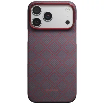   Pitaka Edge Argyle MagSafe iPhone 18 Pro Max / 17 Pro Max tok, kék-piros