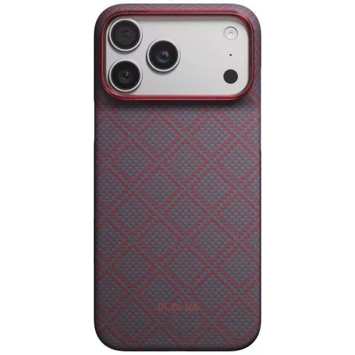 Pitaka Edge Argyle MagSafe iPhone 18 Pro Max / 17 Pro Max tok, kék-piros