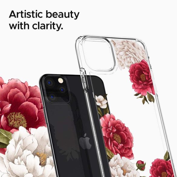 Spigen Ciel iPhone 11 Pro rózsa mintás hátlap, tok, átlátszó