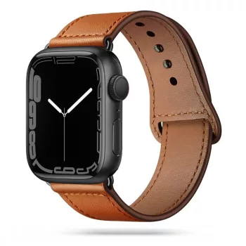   TECH-PROTECT ÓRASZÍJ LEATHERFIT APPLE WATCH 4/5/6/7/8/9/SE/ULTRA 1/2  (42/44/45/49 MM), barna