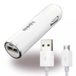   Konkis USB univerzális autós töltő 1A + Micro USB kábel, fehér