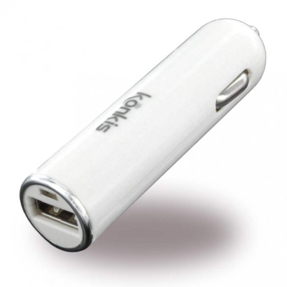 Konkis USB univerzális autós töltő 1A + Micro USB kábel, fehér