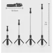 Tech-Protect L01S Bluetooth selfie stick, szelfi bot, háromlábú kitámasztó funkcióval, távirányítóval, fekete