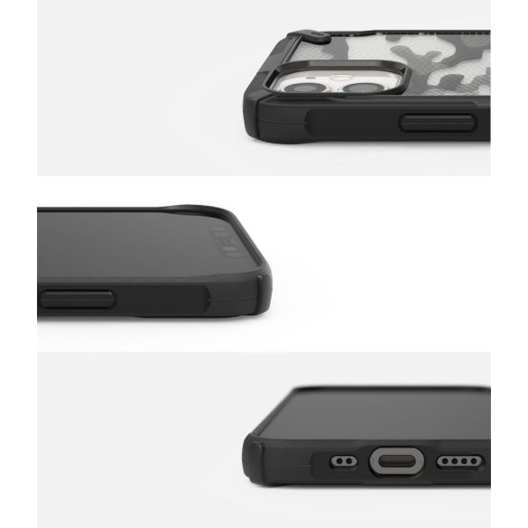 Ringke Fusion X iPhone 12 Mini hátlap, tok, mintás, fekete
