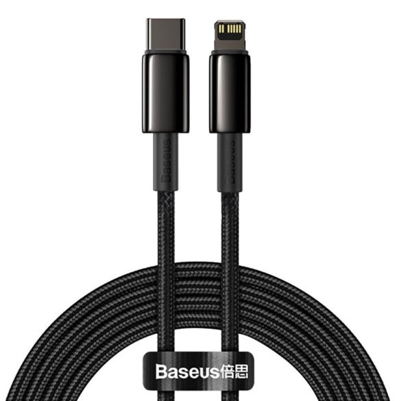 Baseus Data PD20W USB-C Lightning adat- és töltőkábel, 2A, 1m, fekete