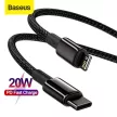 Baseus Data PD20W USB-C Lightning adat- és töltőkábel, 2A, 1m, fekete