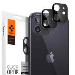   Spigen iPhone 12 kameravédő üvegkeret (tempered glass), fekete