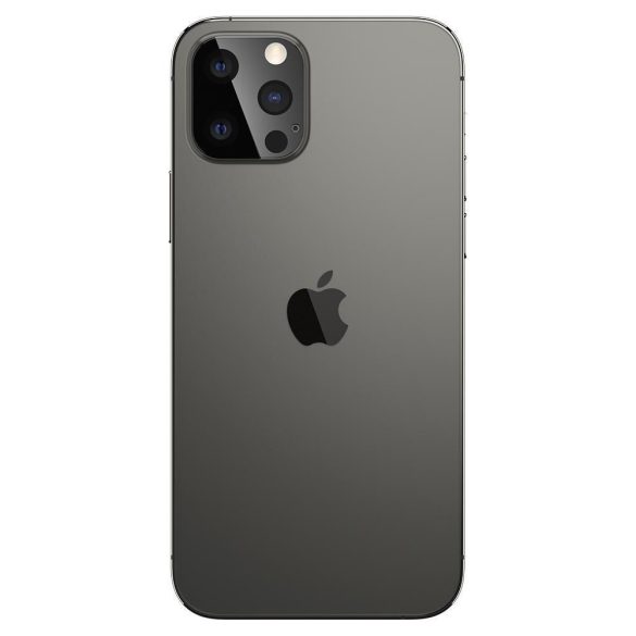 Spigen iPhone 12 Pro kameravédő üvegkeret (tempered glass), fekete