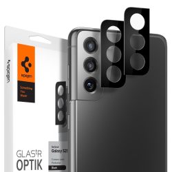   Spigen Samsung Galaxy S21 kameravédő üvegkeret (tempered glass), fekete