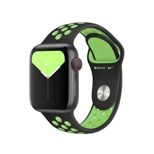 Apple eredeti Apple Watch MXQW2FE/A 38/40/41mm Nike Sport óraszíj, fekete-zöld