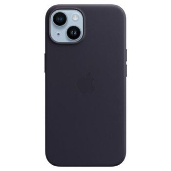   Apple MPP63ZM/A iPhone 14 6.1" Leather Case MagSafe tok, sötétkék
