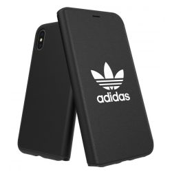   Adidas Original Booklet Case Basic iPhone X/Xs oldalra nyíló tok, fekete-fehér