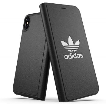   Adidas Original Booklet Adicolor iPhone X/Xs, oldalra nyíló tok, fekete