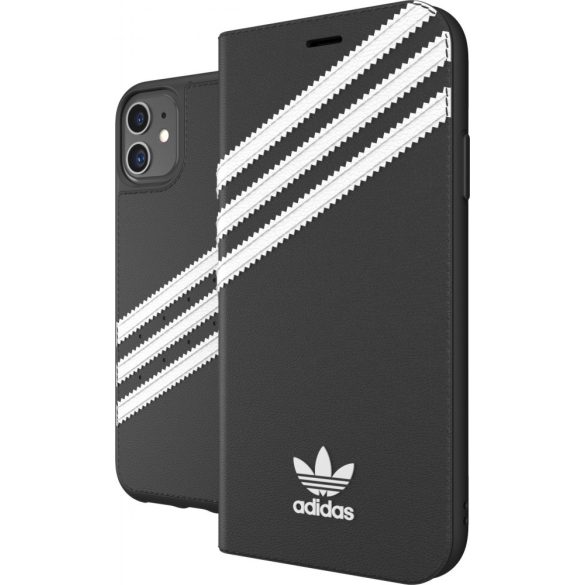 Adidas Original Booklet Case iPhone 11 Pro Max oldalra nyíló tok, fekete-fehér