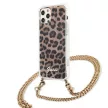 Guess GUHCP12LKCLEO iPhone 12 Pro Max 6,7" Leopard hardcase tok, arany Strap tok, barna