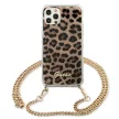 Guess GUHCP12LKCLEO iPhone 12 Pro Max 6,7" Leopard hardcase tok, arany Strap tok, barna