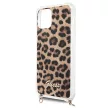 Guess GUHCP12LKCLEO iPhone 12 Pro Max 6,7" Leopard hardcase tok, arany Strap tok, barna