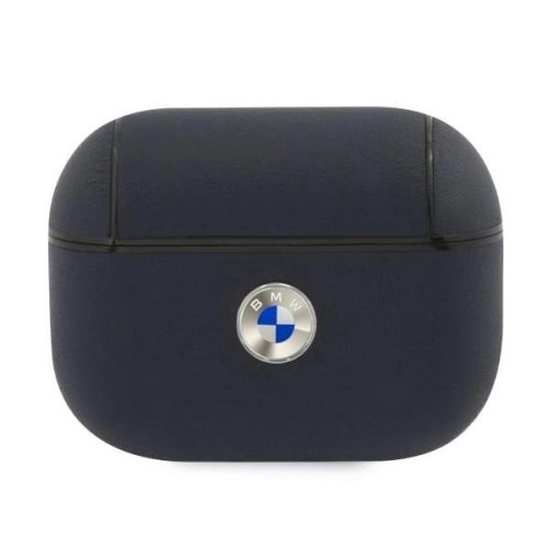 BMW BMAPSSLNA AirPods Pro cover Geniune Leather Silver Logo tok, sötétkék