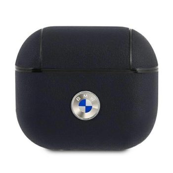   BMW BMA3SSLNA AirPods 3 cover Geniune Leather Silver Logo tok, sötétkék