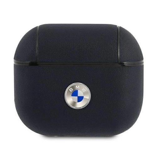 BMW BMA3SSLNA AirPods 3 cover Geniune Leather Silver Logo tok, sötétkék