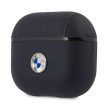 BMW BMA3SSLNA AirPods 3 cover Geniune Leather Silver Logo tok, sötétkék