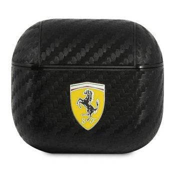   Ferrari FESA3CABK AirPods 3 cover On Track PU Carbon tok, fekete