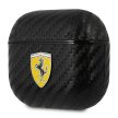 Ferrari FESA3CABK AirPods 3 cover On Track PU Carbon tok, fekete