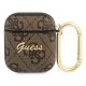 Guess GUA24GSMW AirPods 1/2 cover 4G Script Metal Collection tok, barna