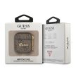 Guess GUA24GSMW AirPods 1/2 cover 4G Script Metal Collection tok, barna