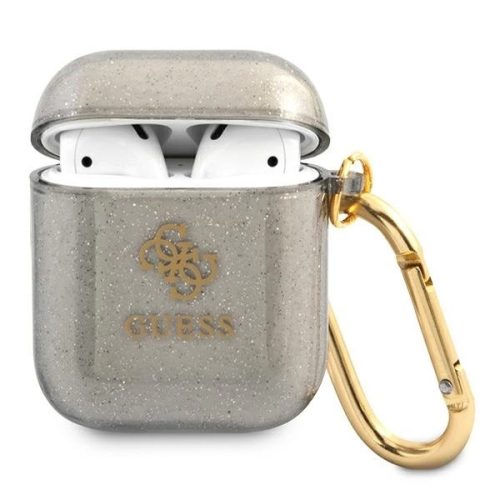 GUESS APPLE AirPods 1/2 GUA2UCG4GK (Glitter Collection) tok, fekete