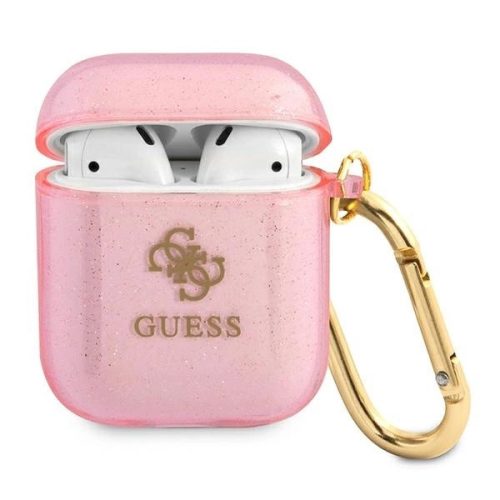 GUESS APPLE AirPods 1/2 GUA2UCG4GP (Glitter Collection) tok, rózsaszín