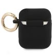 Guess GUA2SSSK AirPods 1/2 cover Silicone Vintage Script tok, fekete