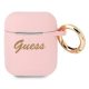 GUESS APPLE AirPods 1/2 GUA2SSSI (Silicone Vintage Script) tok, rózsaszín