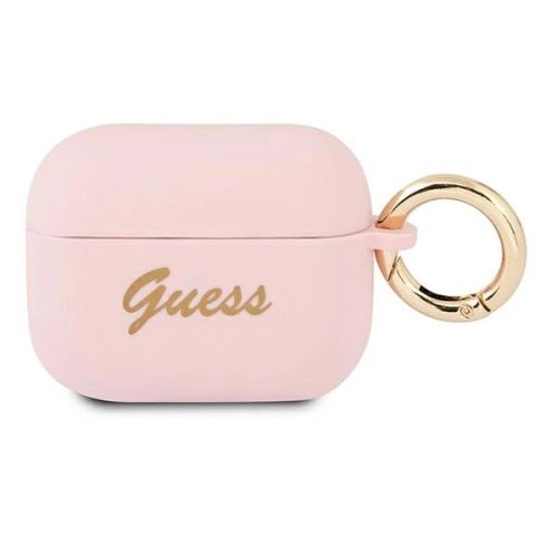 GUESS APPLE AirPods Pro GUAPSSSI (Silicone Vintage Script) tok, rózsaszín