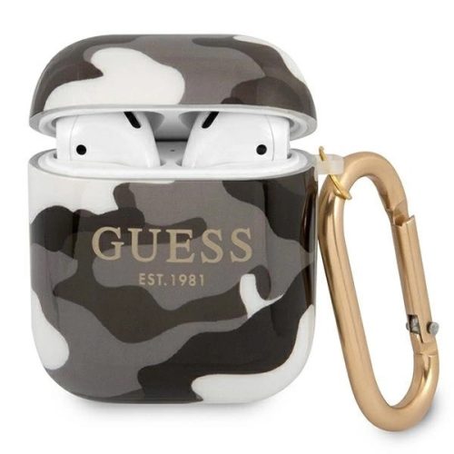 GUESS APPLE AirPods 1/2 GUA2UCAMG (Camo Collection) tok, fekete