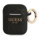 GUESS APPLE AirPods 1/2 GUA2SGGEK (Silicone Glitter) tok, fekete