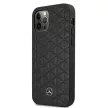Mercedes MEHCP12LSPSBK iPhone 12 Pro Max 6,7" Leather Quilted Embossed tok, fekete
