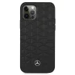 Mercedes MEHCP12LSPSBK iPhone 12 Pro Max 6,7" Leather Quilted Embossed tok, fekete