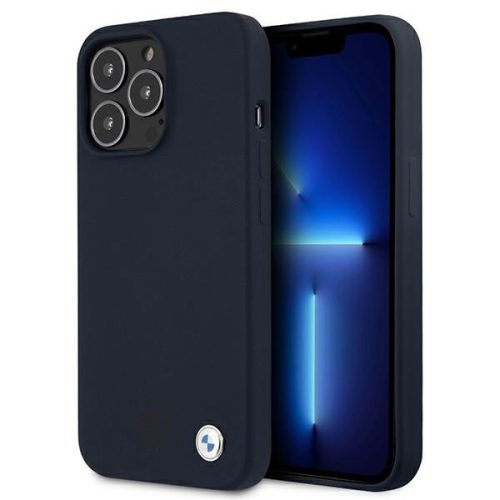 BMW BMHCP13XSILNA iPhone 13 Pro Max 6,7" hardcase Silicone Signature tok, sötétkék
