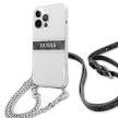 Guess GUHCP13LKC4GBSI iPhone 13 Pro / 13 6,1" 4G Strap Case Silver Chain tok, átlátszó