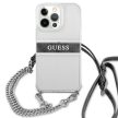 Guess GUHCP13LKC4GBSI iPhone 13 Pro / 13 6,1" 4G Strap Case Silver Chain tok, átlátszó