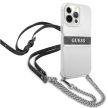 Guess GUHCP13LKC4GBSI iPhone 13 Pro / 13 6,1" 4G Strap Case Silver Chain tok, átlátszó
