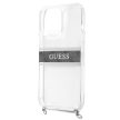 Guess GUHCP13LKC4GBSI iPhone 13 Pro / 13 6,1" 4G Strap Case Silver Chain tok, átlátszó