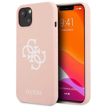   Guess GUHCP13MLS4GWPI iPhone 13 / 14 / 15 6.1" Silicone 4G Logo tok, rózsaszín