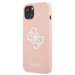 Guess GUHCP13MLS4GWPI iPhone 13 / 14 / 15 6.1" Silicone 4G Logo tok, rózsaszín