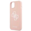 Guess GUHCP13MLS4GWPI iPhone 13 / 14 / 15 6.1" Silicone 4G Logo tok, rózsaszín